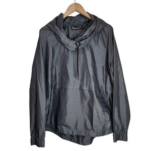 Under Armour Jacket Women's Large Hooded Pullover Windbreaker Pocket‎ Grey
